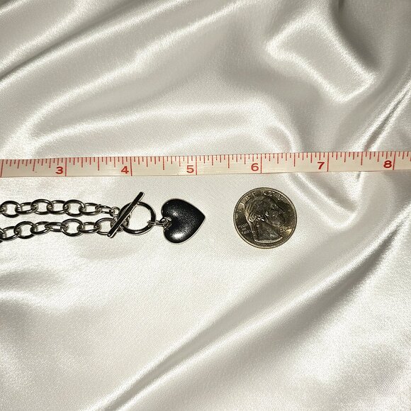 Stainless Steel Heart Charm Toggle Bracelet 8 inch Trendy Women’s NWOT - Picture 5 of 8